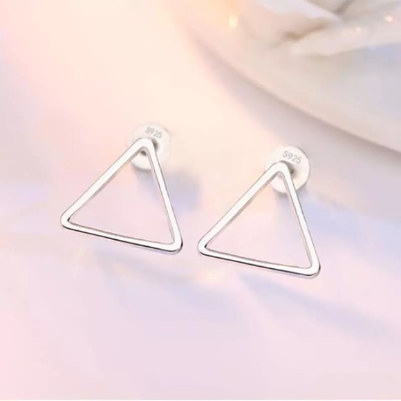Jewelry - 925 Sterling Silver Minimalist Triangle Earrings